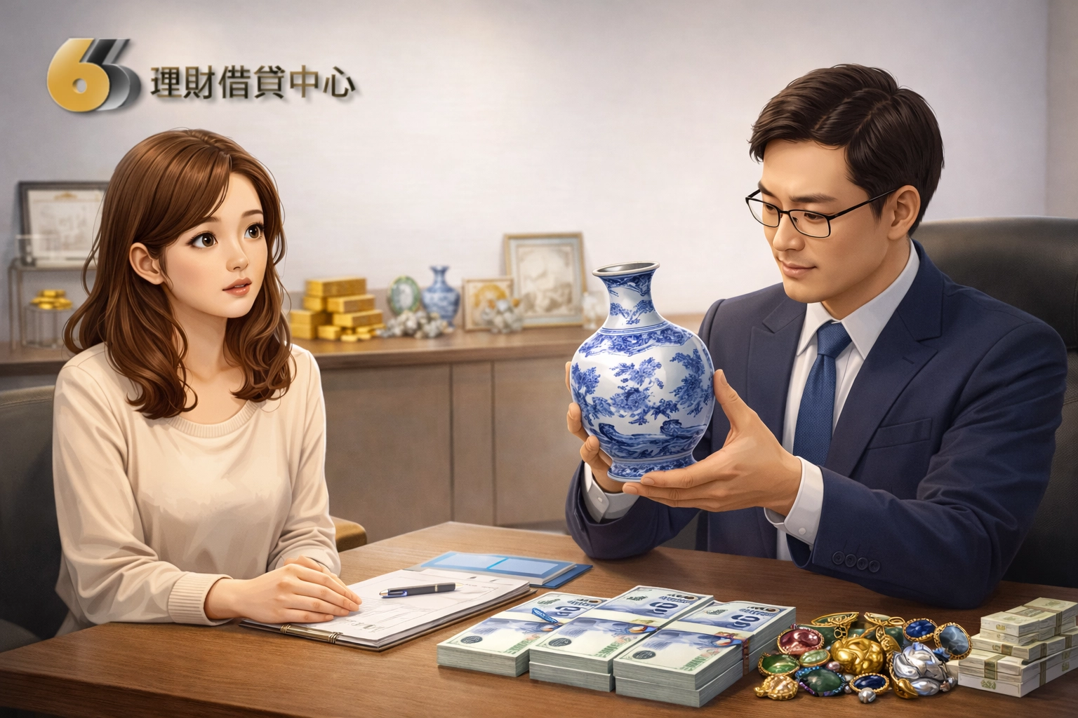 透過【666 理財借貸中心】的萬物貸方案，申請人可依自身需求，將【黃金】、【鑽石】、【首飾】、【古董】、【字畫】或【具現金價值的保單】納入評估，由專人協助說明【可借額度】、【利率區間】、【還款期限】與【相關費用】，讓條件在評估階段就清楚呈現。