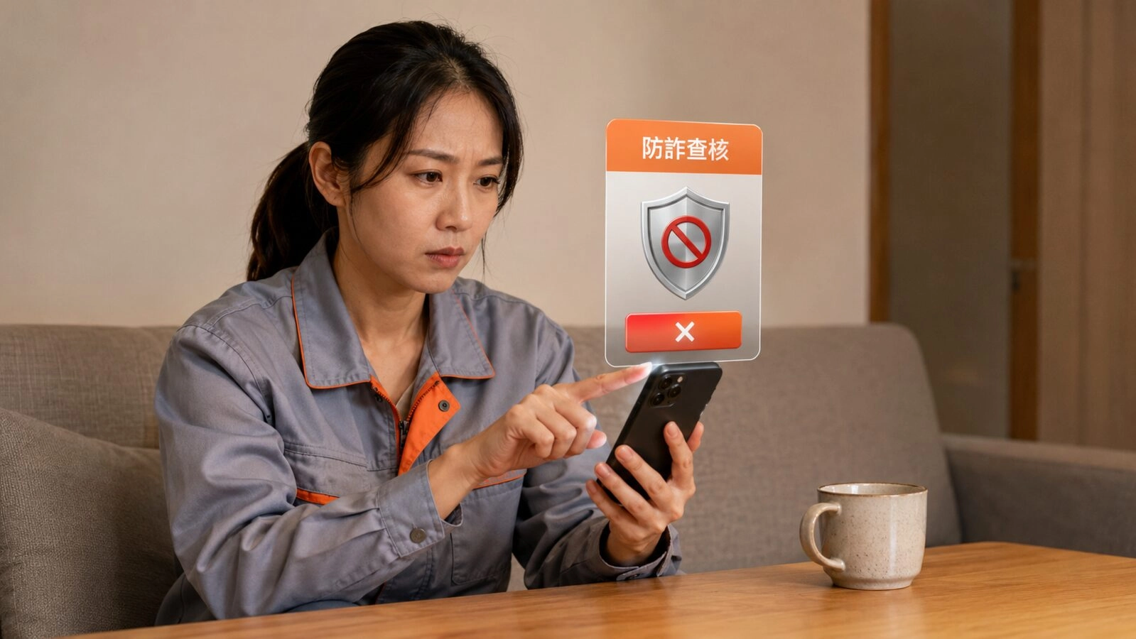 07苗栗快速借款防詐查核未通過警示畫面