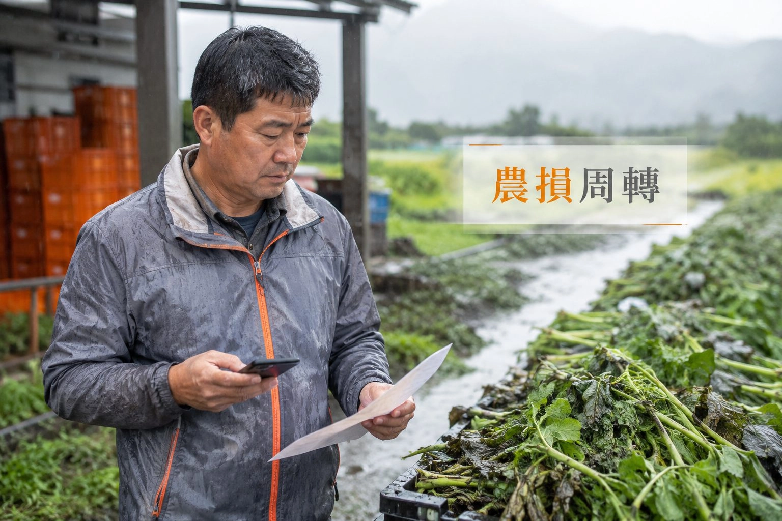 5宜蘭農民查看豪雨農損並評估救助與農業周轉資金