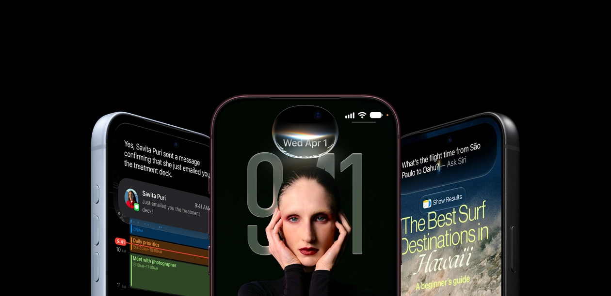 iPhone 18 系列外觀與螢幕功能示意圖。