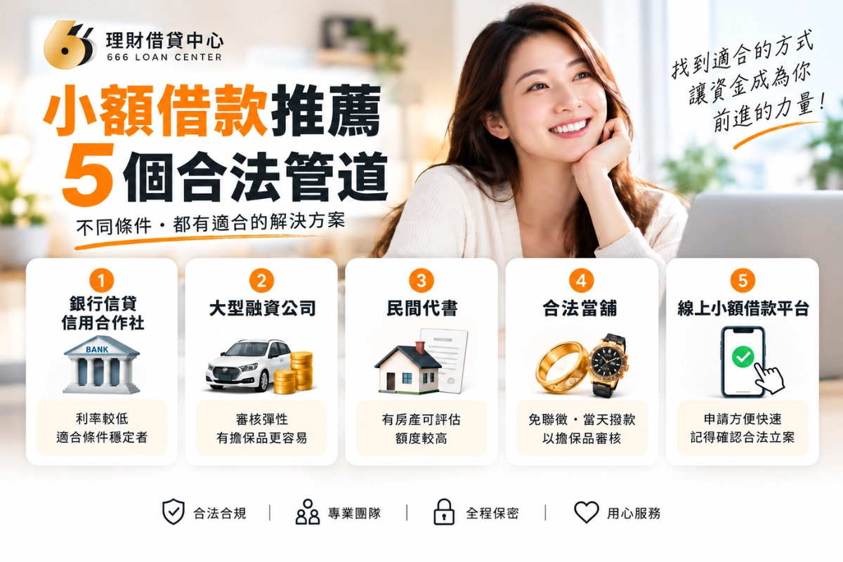 小額借款推薦：5 個合法管道